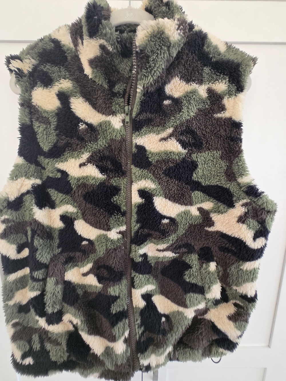 Womens Camo Sherpa Vest - Green Camouflage